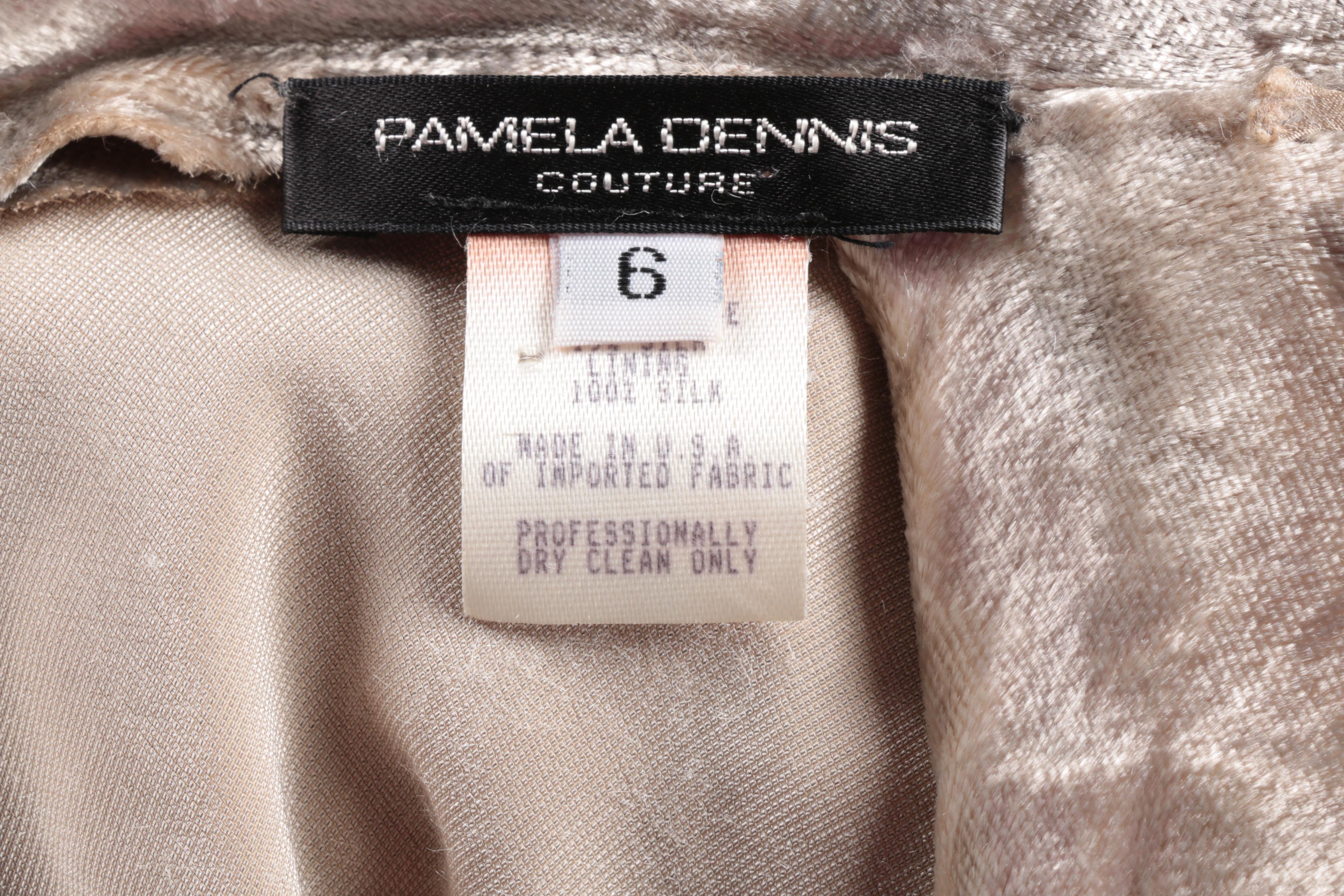 Pamela Dennis Circa 2000s Full-Length Silk Velvet Evening Dress