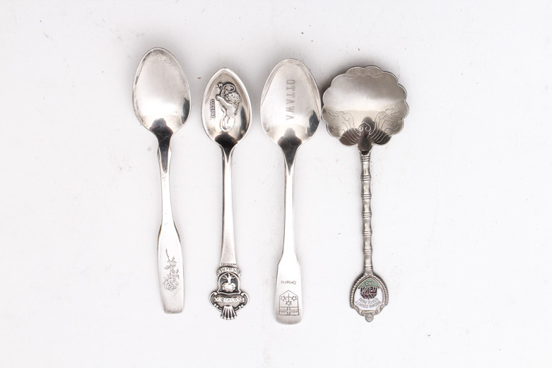 Collection of Silver Plate Souvenir Spoons