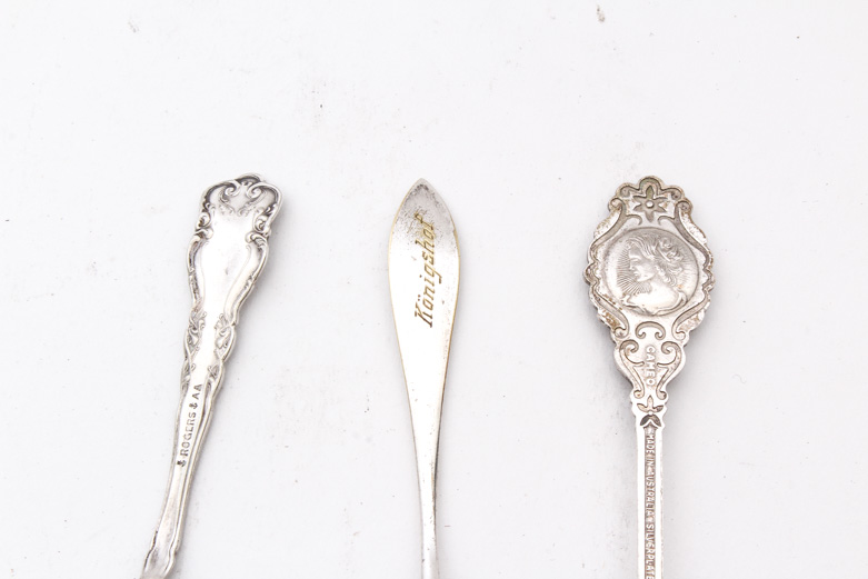 Collection of Silver Plate Souvenir Spoons