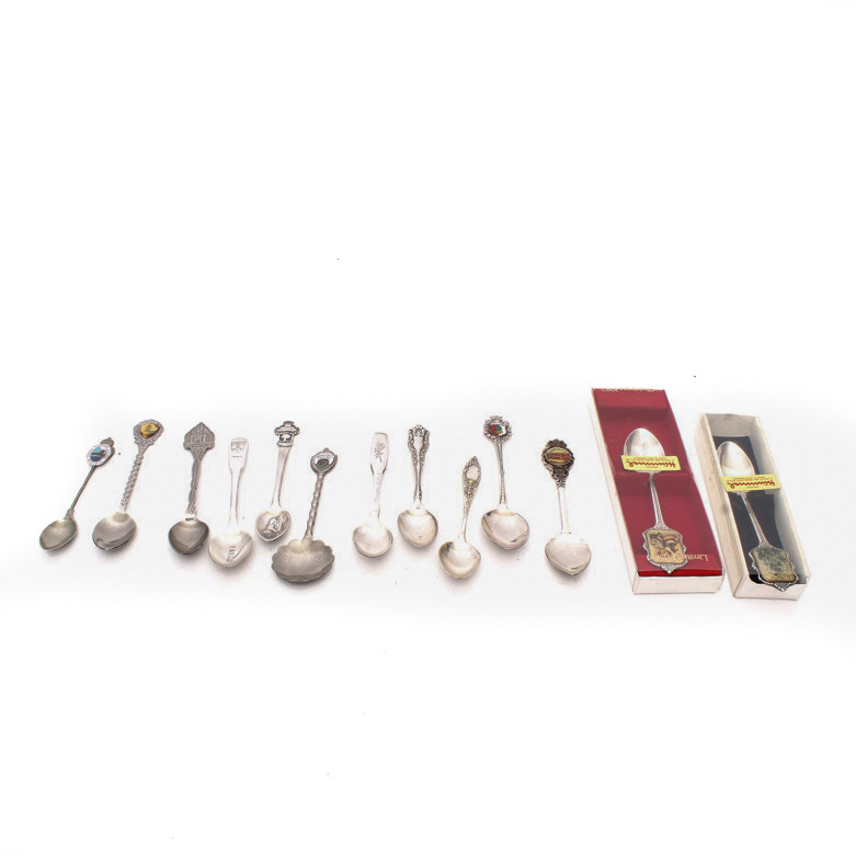 Collection of Silver Plate Souvenir Spoons