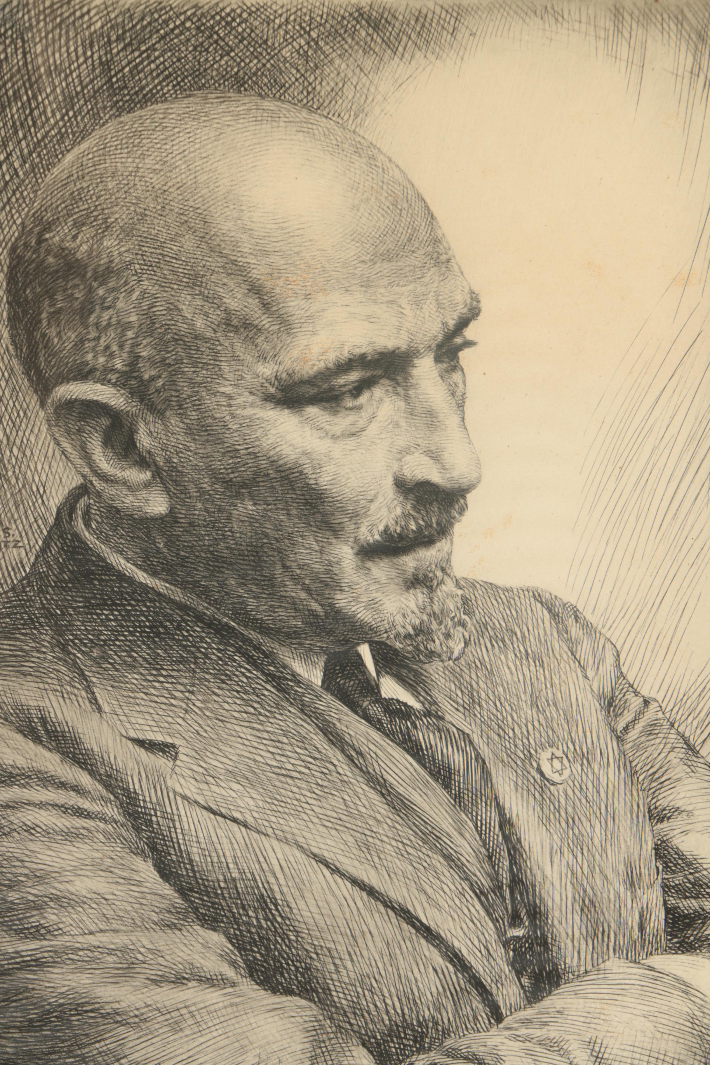 Harry S. Moskovitz Etching of Chaim Weizmann
