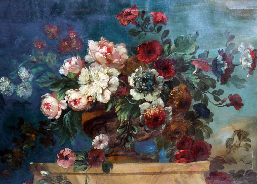 Continental School Oil Painting on Canvas of Floral Still Life