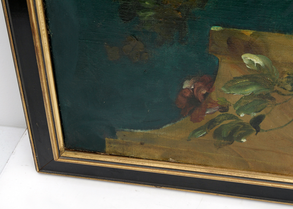 Continental School Oil Painting on Canvas of Floral Still Life