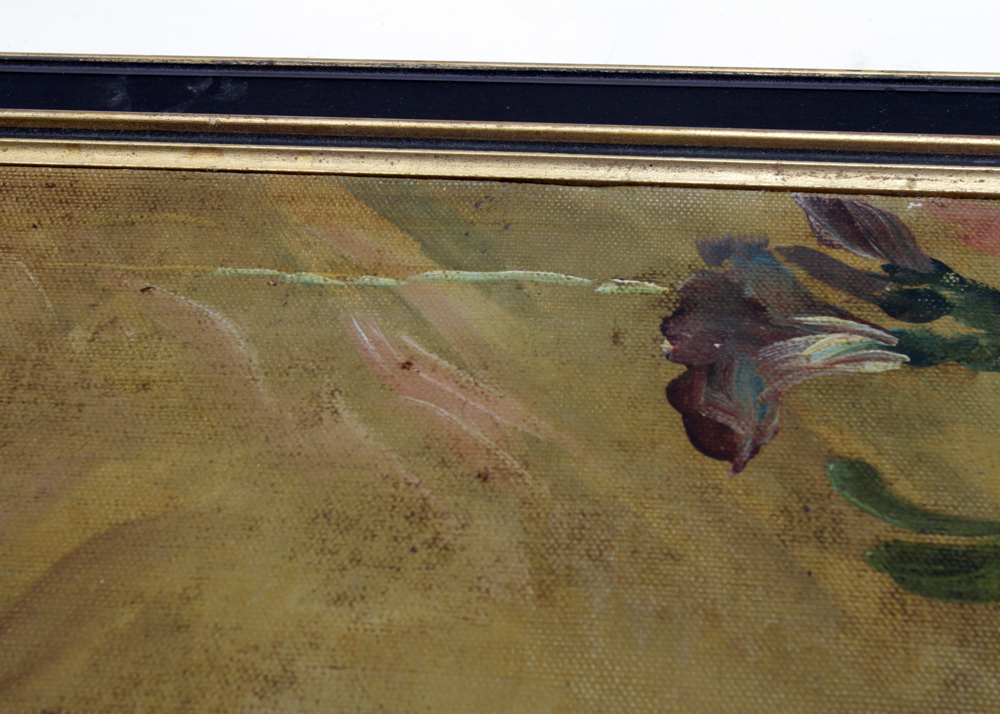 Continental School Oil Painting on Canvas of Floral Still Life