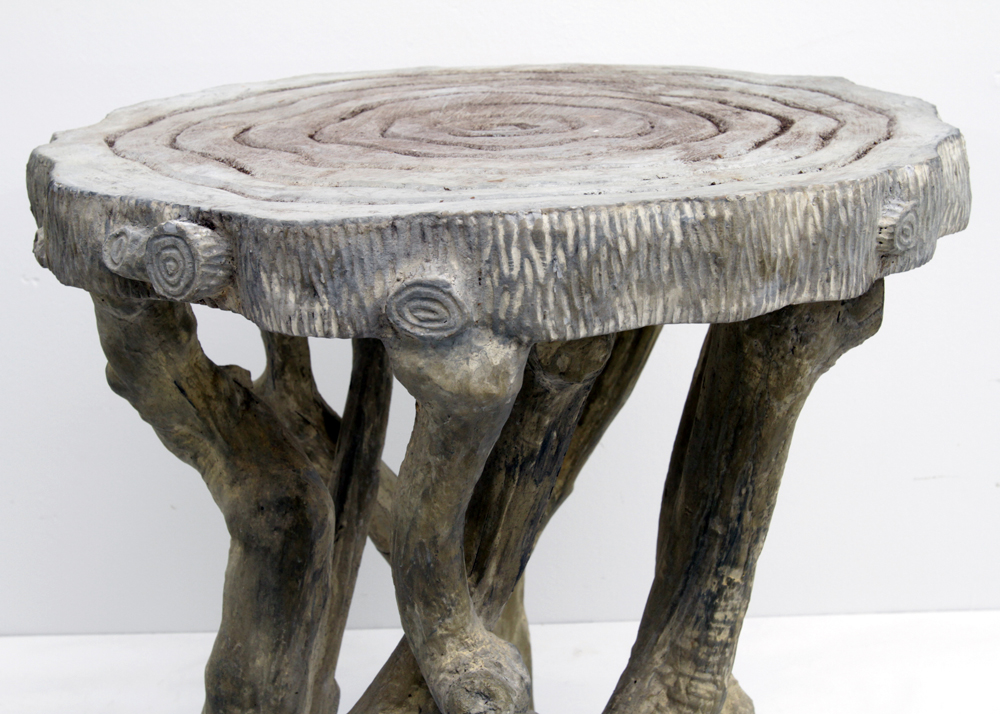 Rustic Style Faux Bois Resin Outdoor Occasional Table