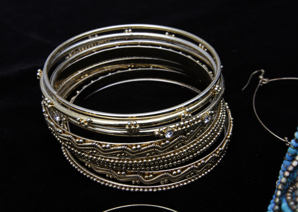 Fashion Costume Jewelry Bracelets and Earrings