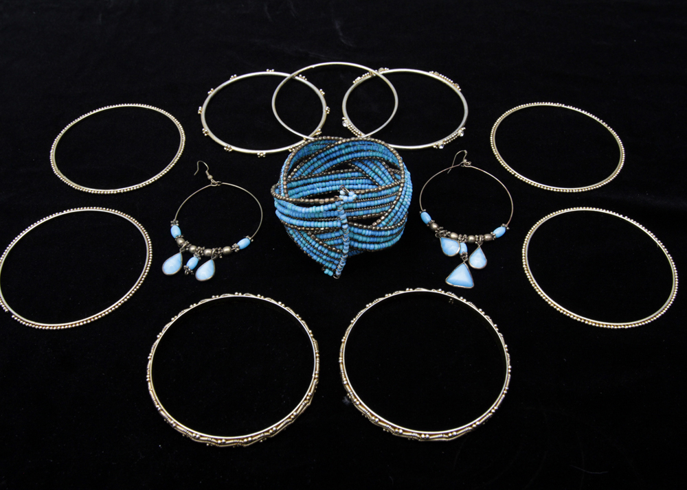 Fashion Costume Jewelry Bracelets and Earrings