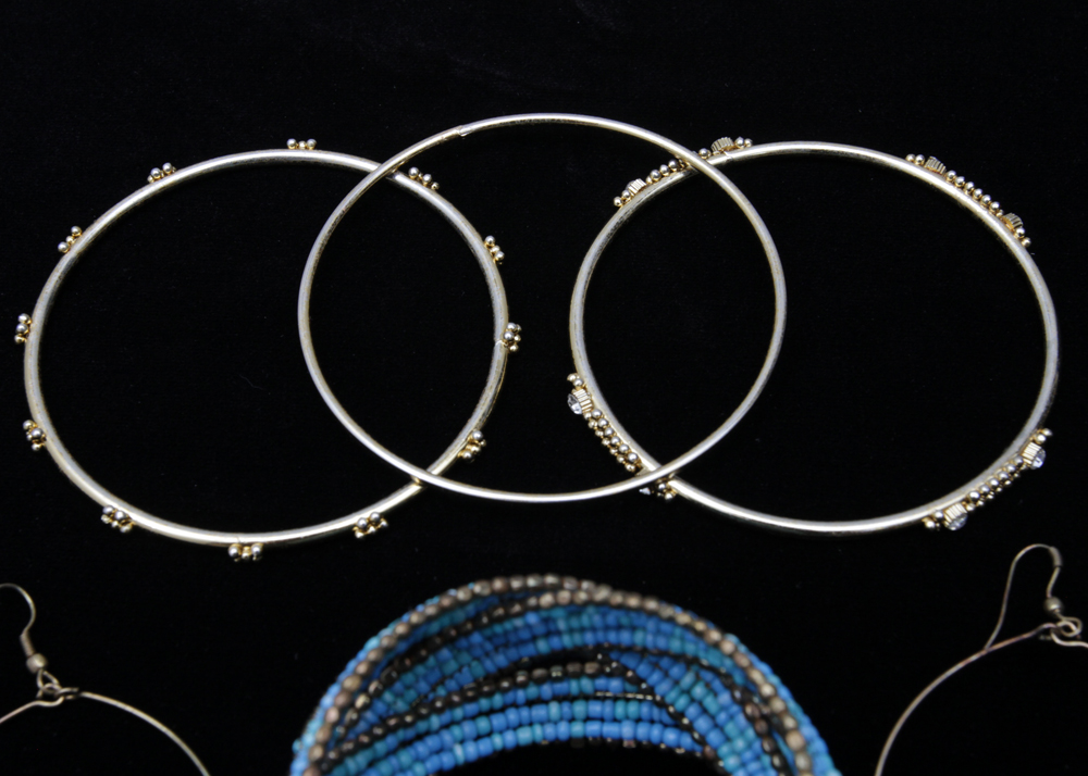 Fashion Costume Jewelry Bracelets and Earrings