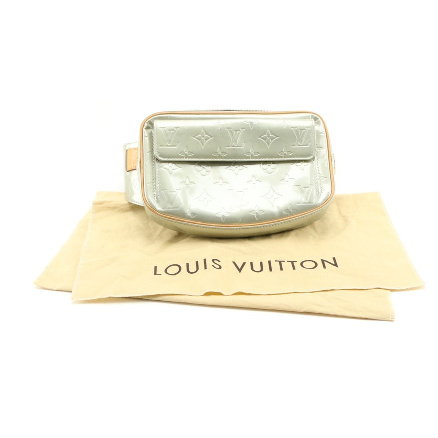 Louis Vuitton Vernis Fulton Silver Leather Waist Bag