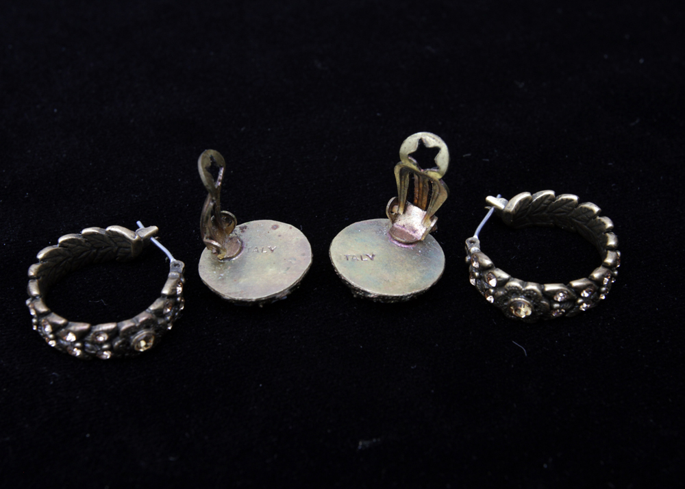 Vintage Costume Jewelry Earrings and Brooch