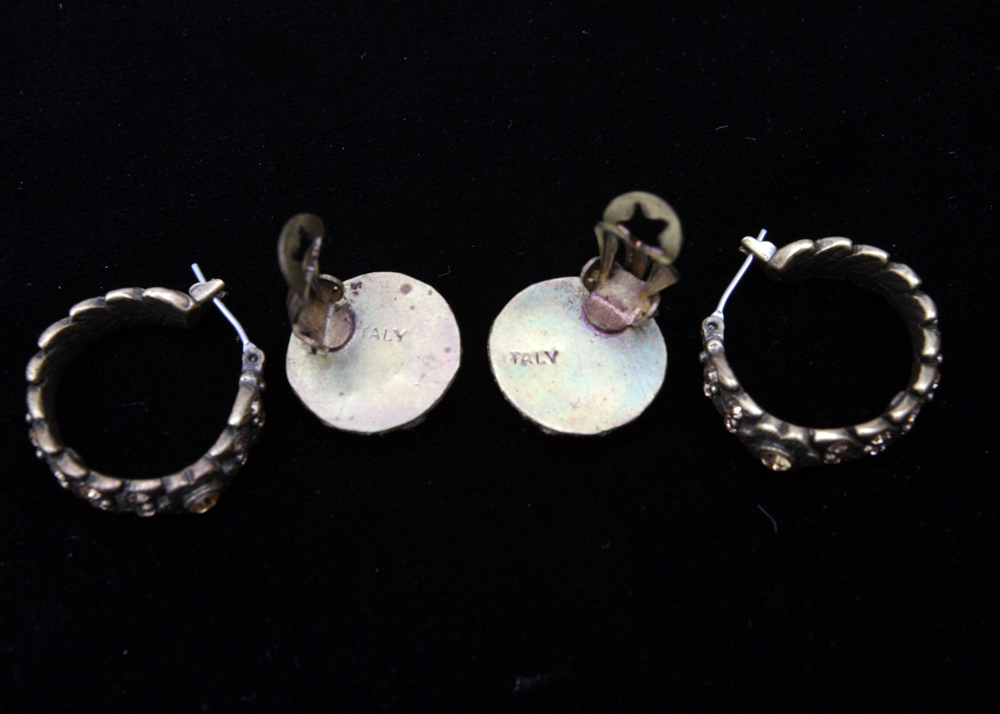 Vintage Costume Jewelry Earrings and Brooch