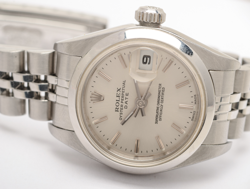 Rolex Perpetual Date Silver Index Automatic 26mm Stainless Steel Watch