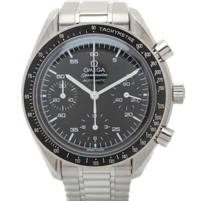 Omega Speedmaster Automatic Chronograph 38mm Reduced Black Steel Watch Omega Speedmaster Automatic Chronograph 38mm Reduced Black Steel Watch