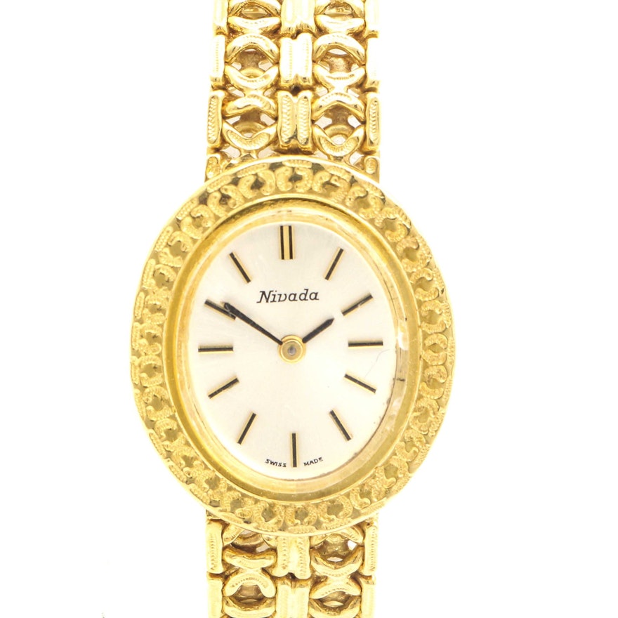 Nivada Swiss Made 18K Yellow Gold Wristwatch