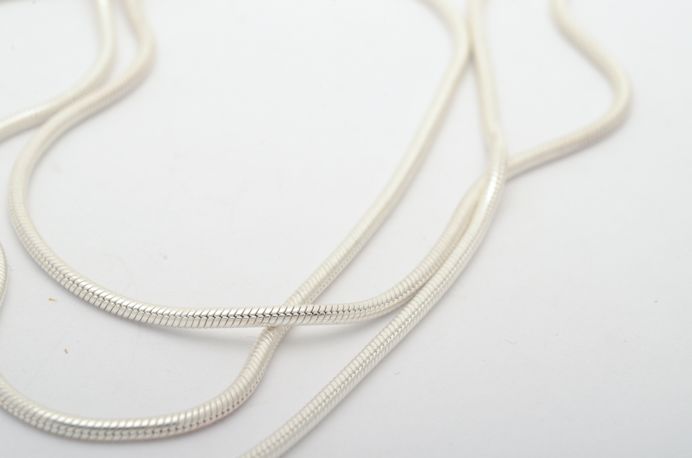 Three Sterling Silver Chain Necklaces