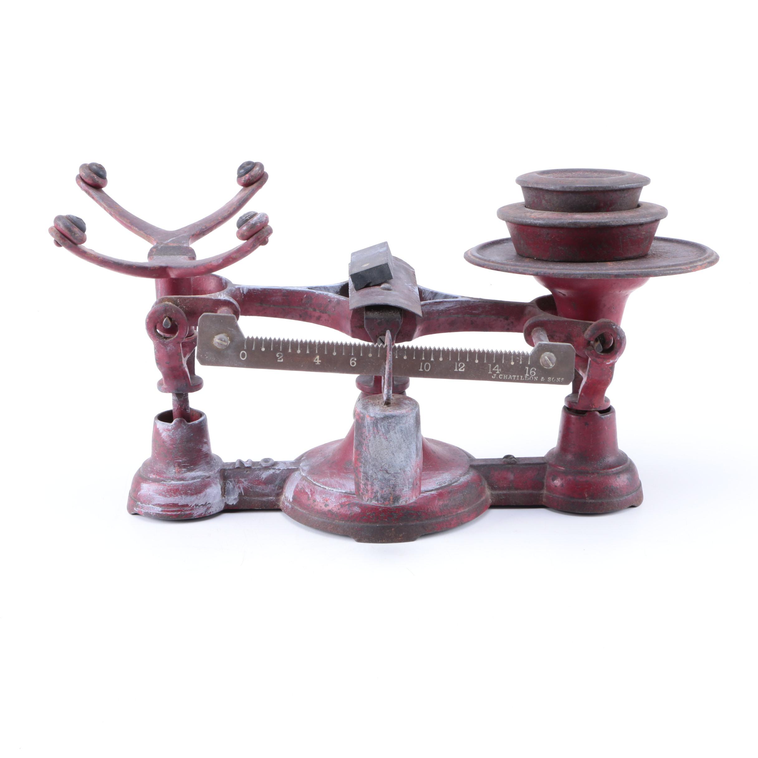 J. Chatillon & Sons Vintage Cast Iron Bakers Scale