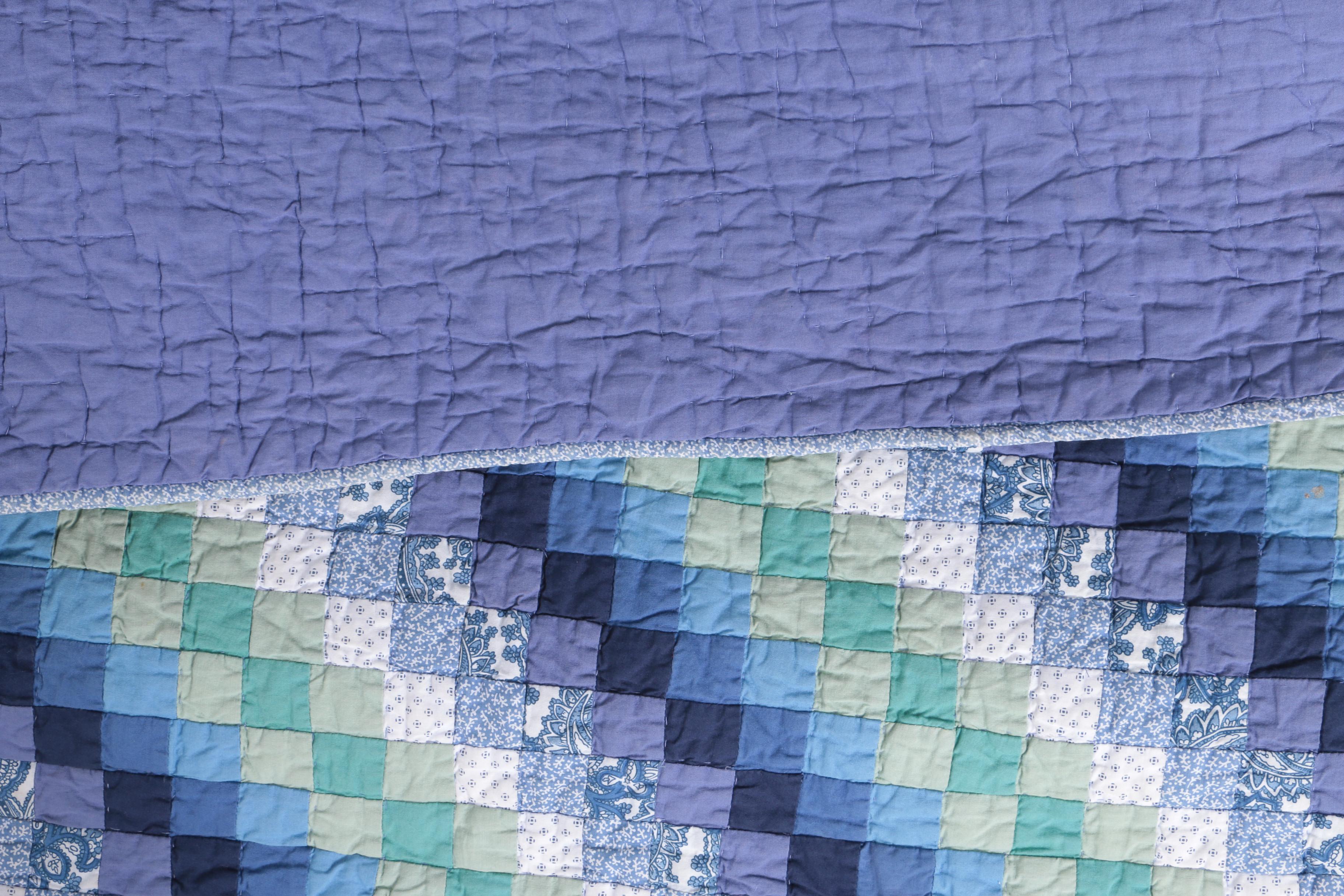 The Company Store Hand Crafted Blue and Green Quilt