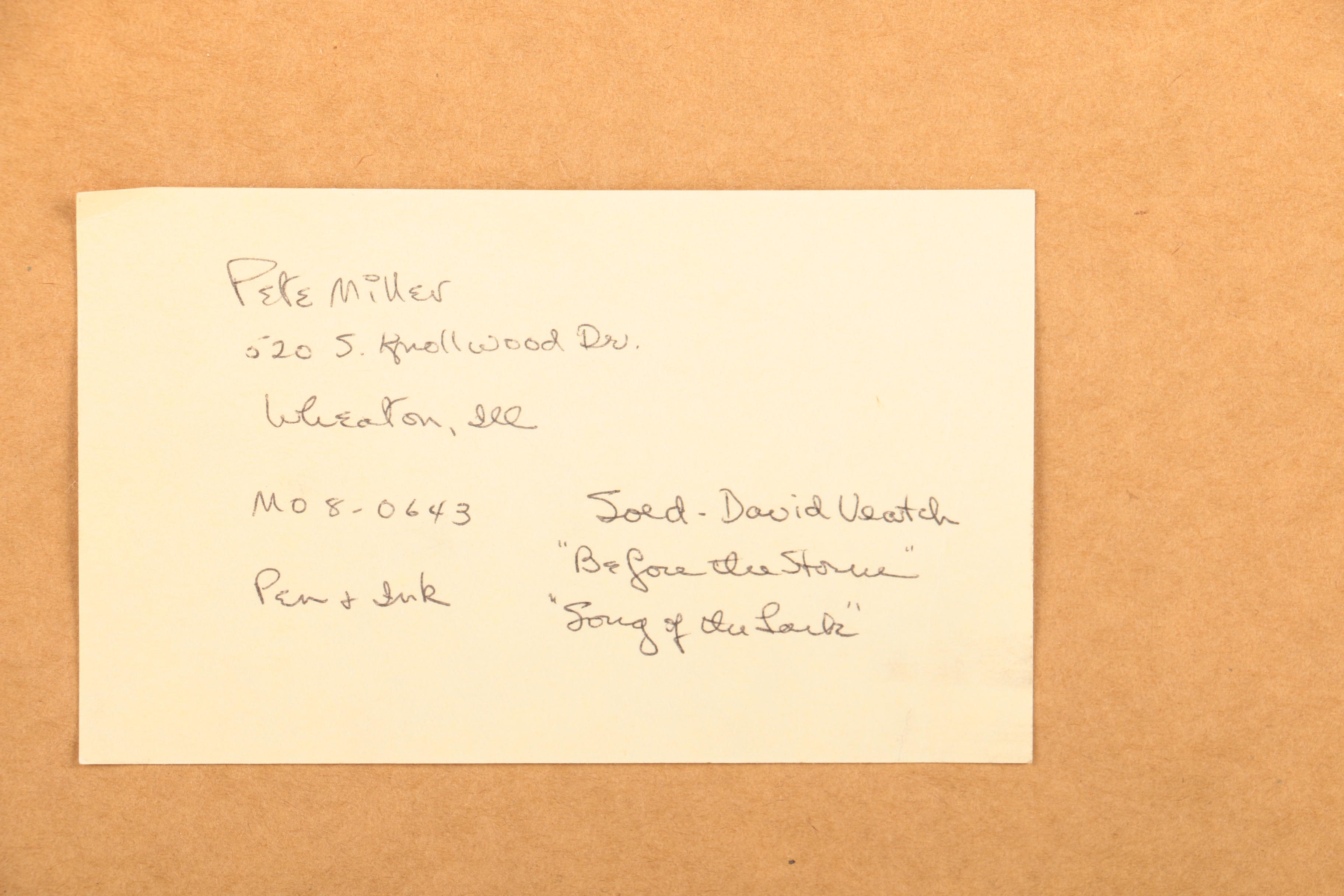 Pete Miller Pen and Ink Drawing of a Man Fishing