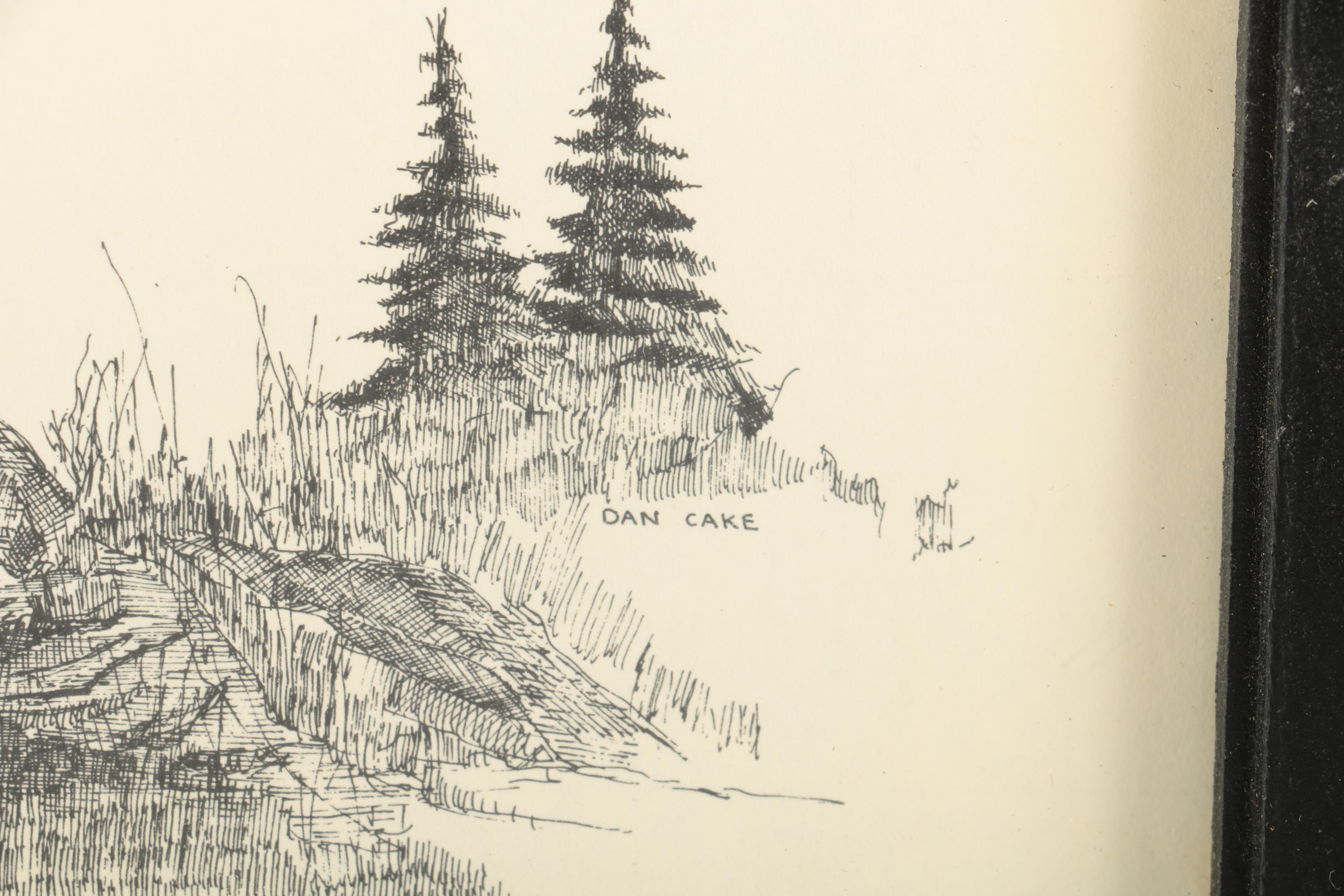 Dan Cake Ink Drawings of Light Houses