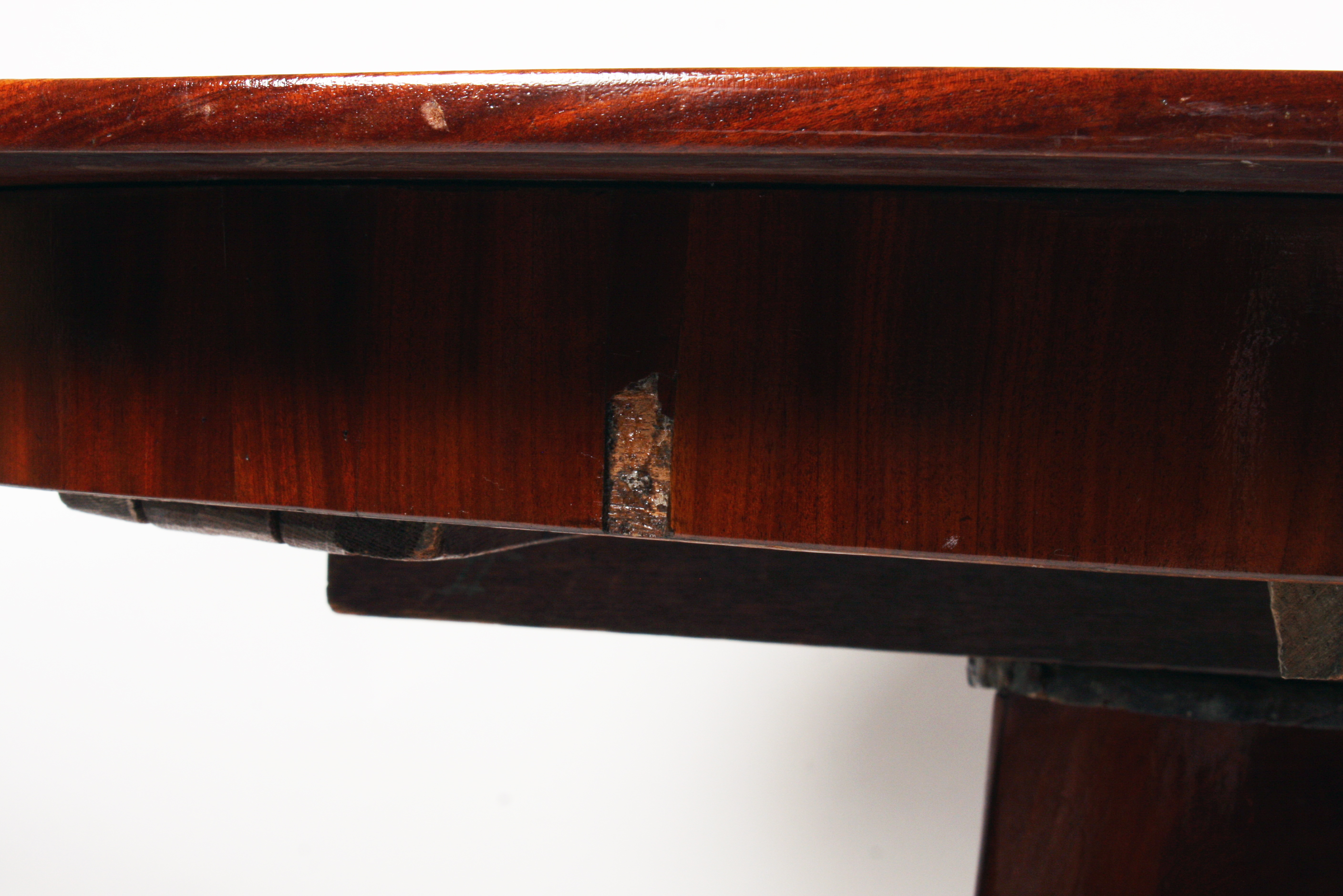 Antique Biedermeier Style Walnut Round Dining Table