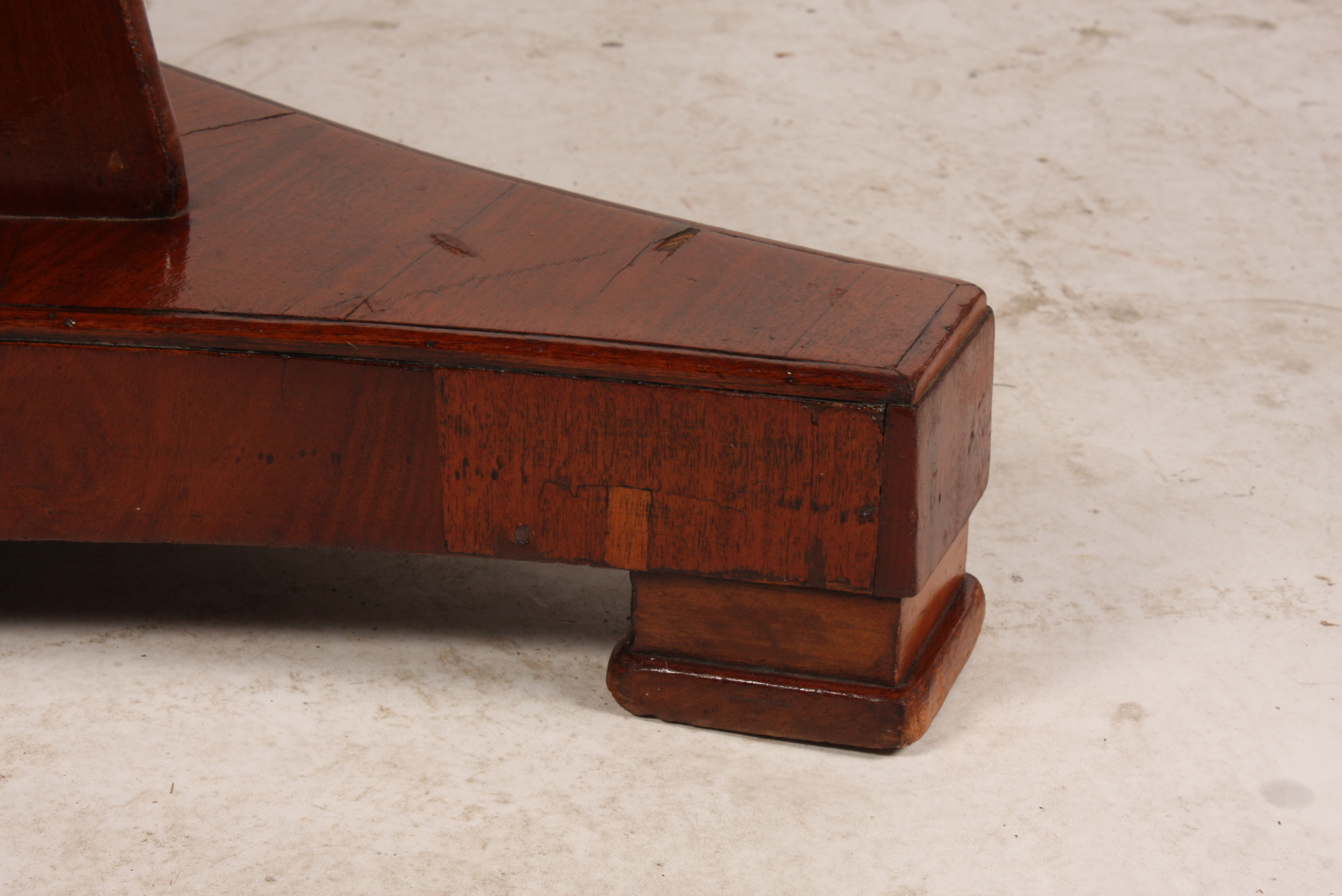 Antique Biedermeier Style Walnut Round Dining Table