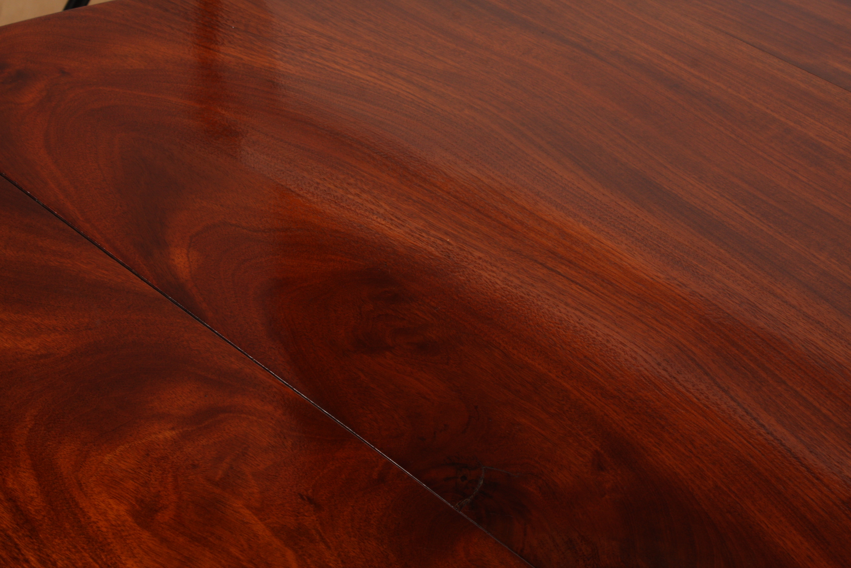 Antique Biedermeier Style Walnut Round Dining Table