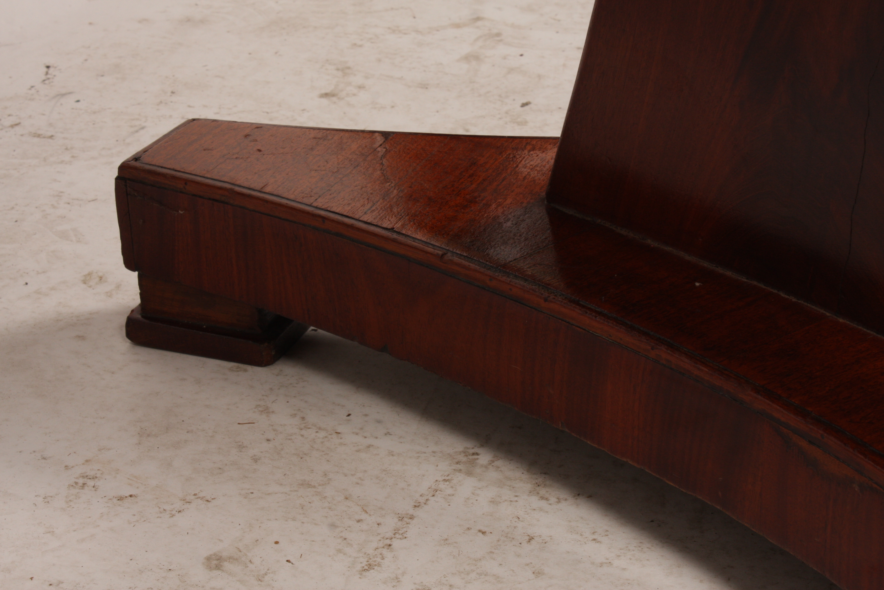 Antique Biedermeier Style Walnut Round Dining Table