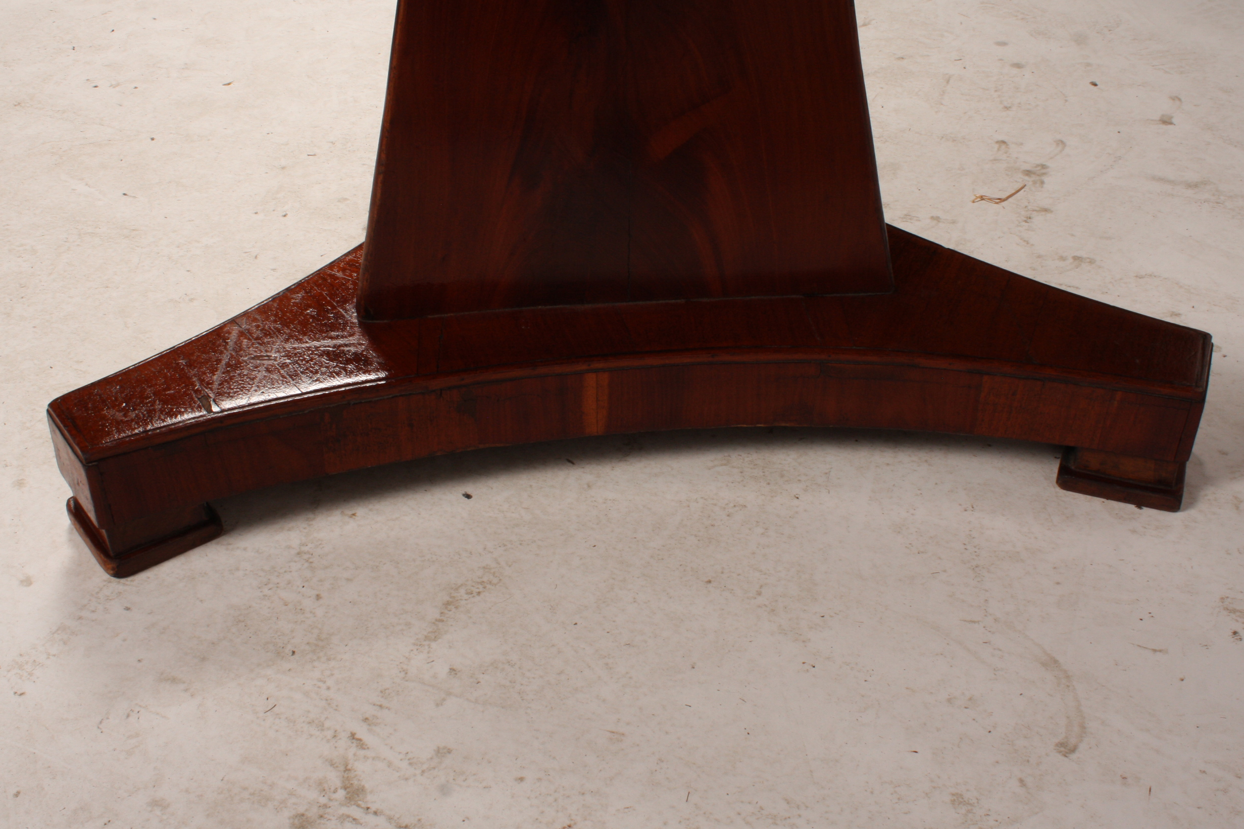 Antique Biedermeier Style Walnut Round Dining Table
