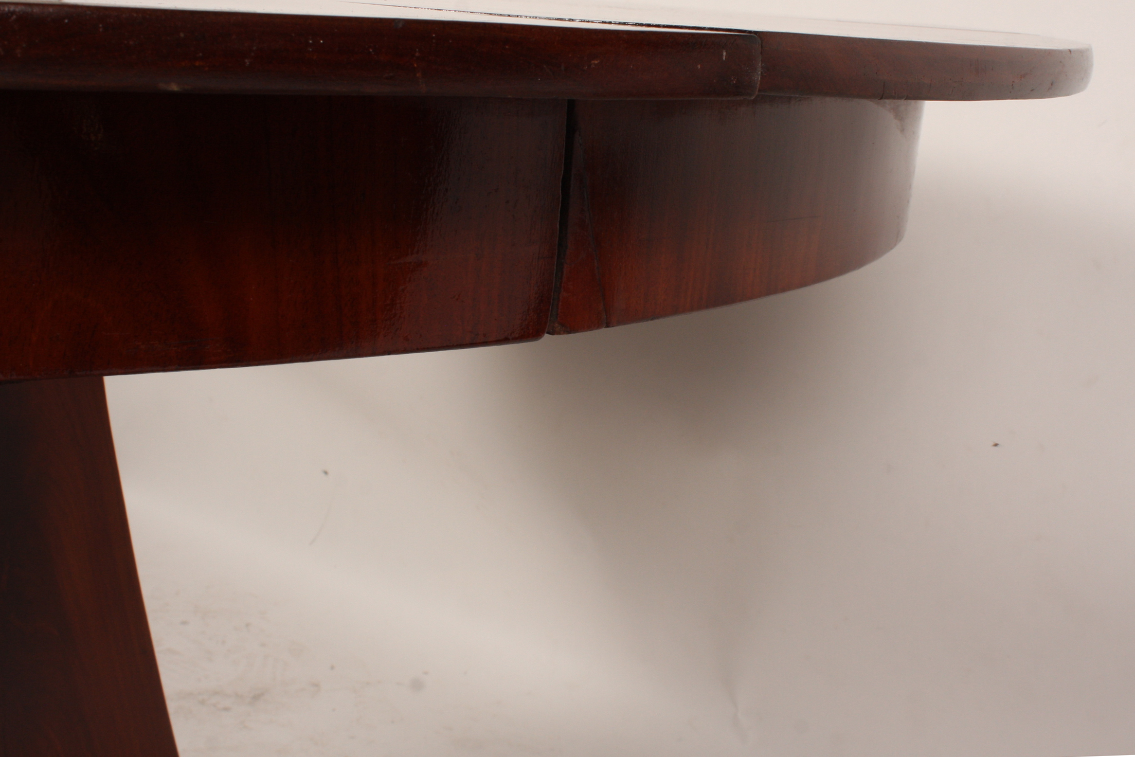 Antique Biedermeier Style Walnut Round Dining Table