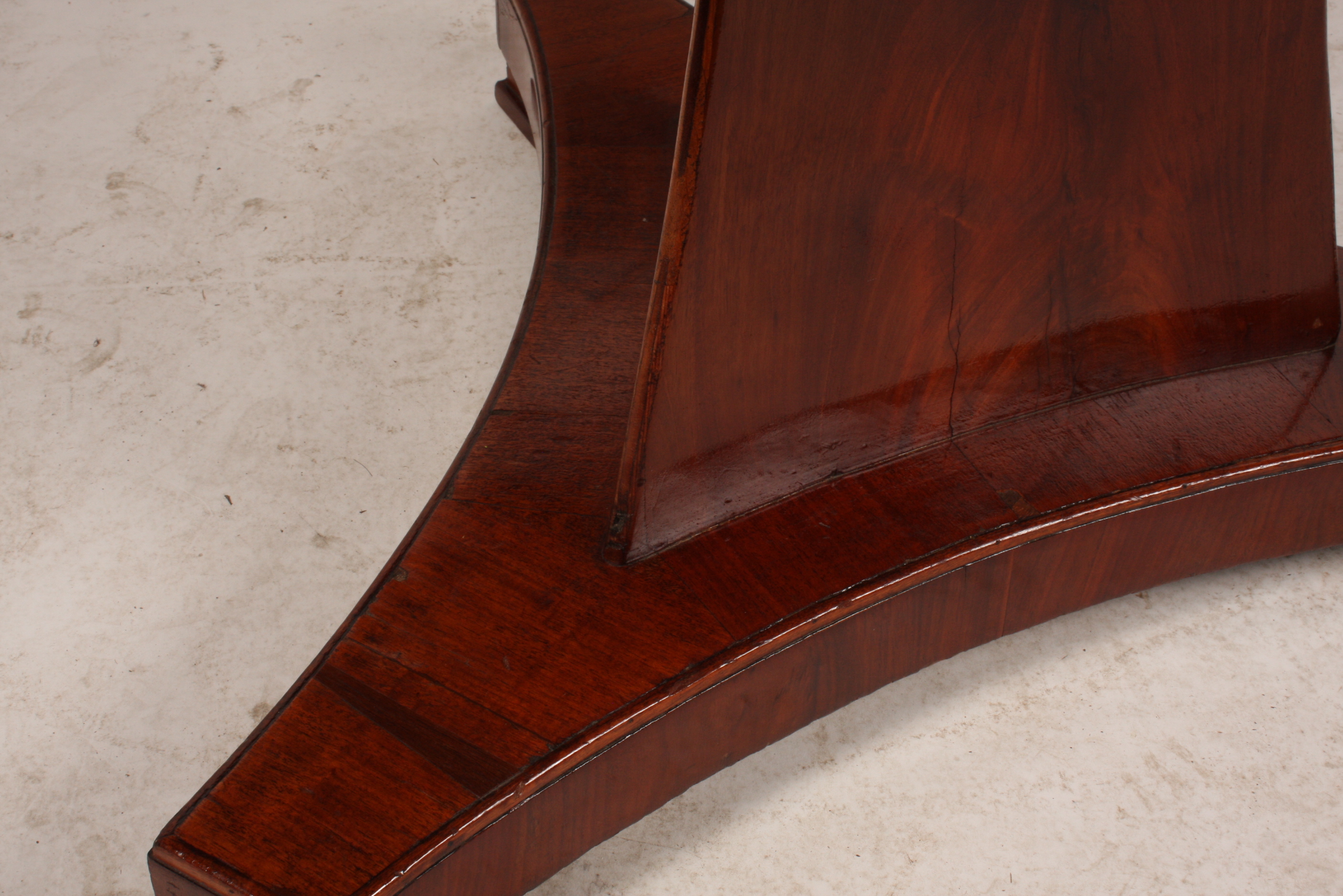 Antique Biedermeier Style Walnut Round Dining Table