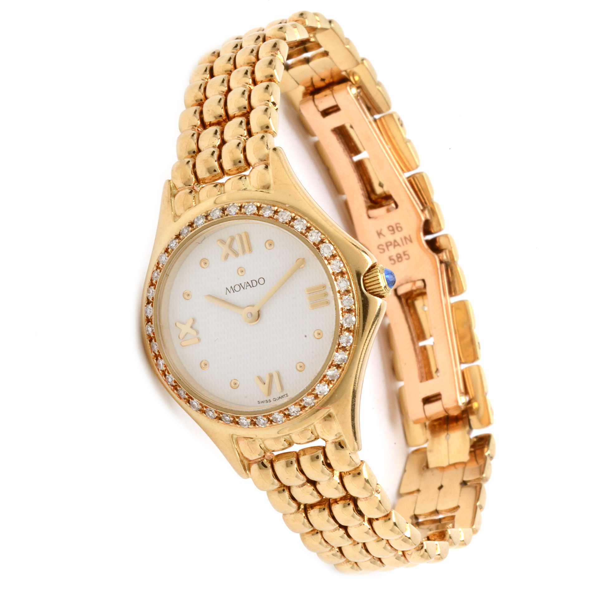 Movado 14K Yellow Gold and Diamond Watch