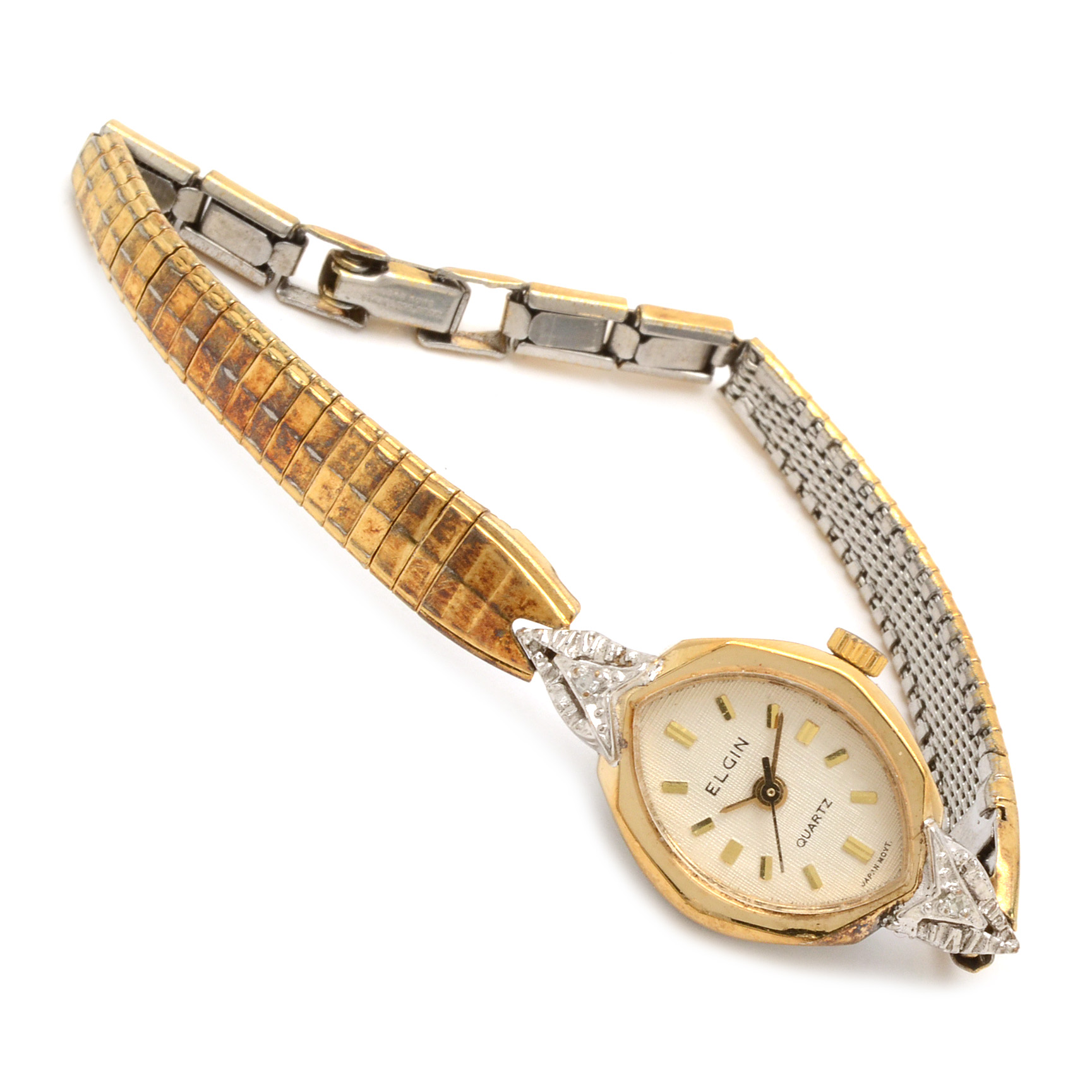 Elgin Quartz Watch with Diamond Accents