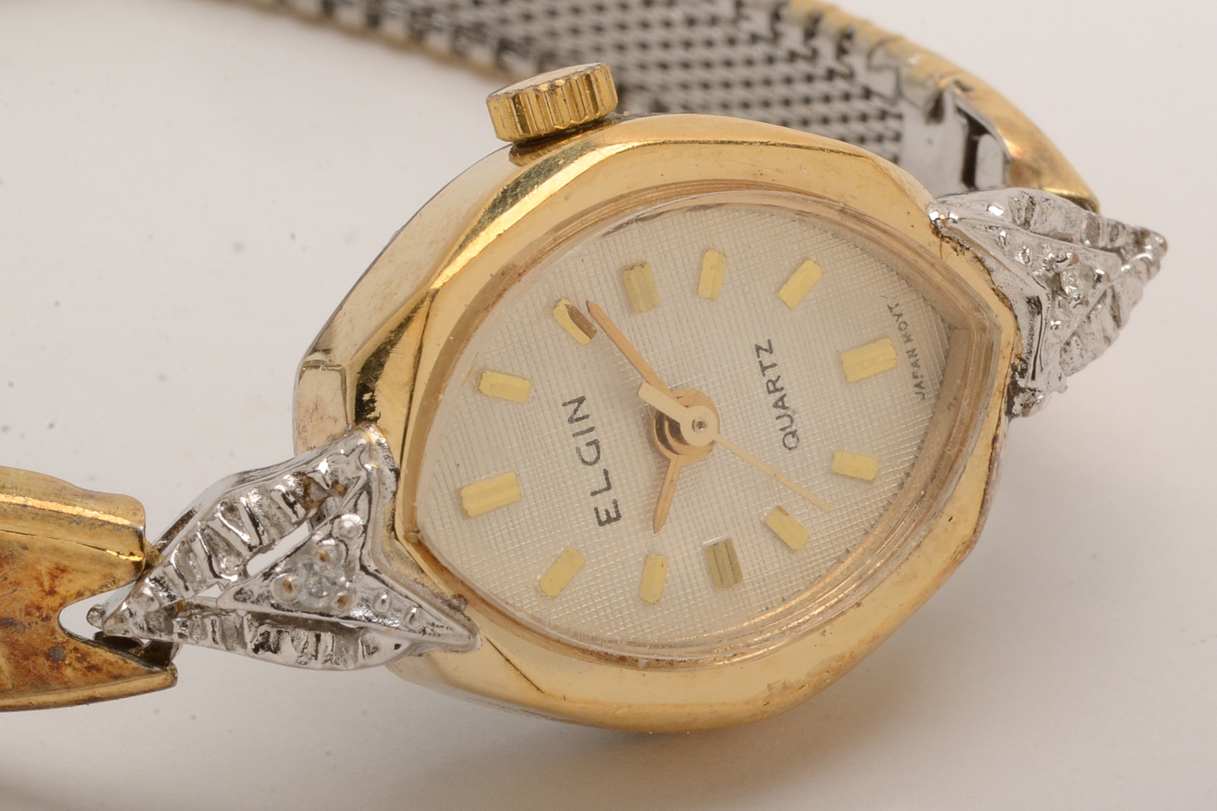 Elgin Quartz Watch with Diamond Accents