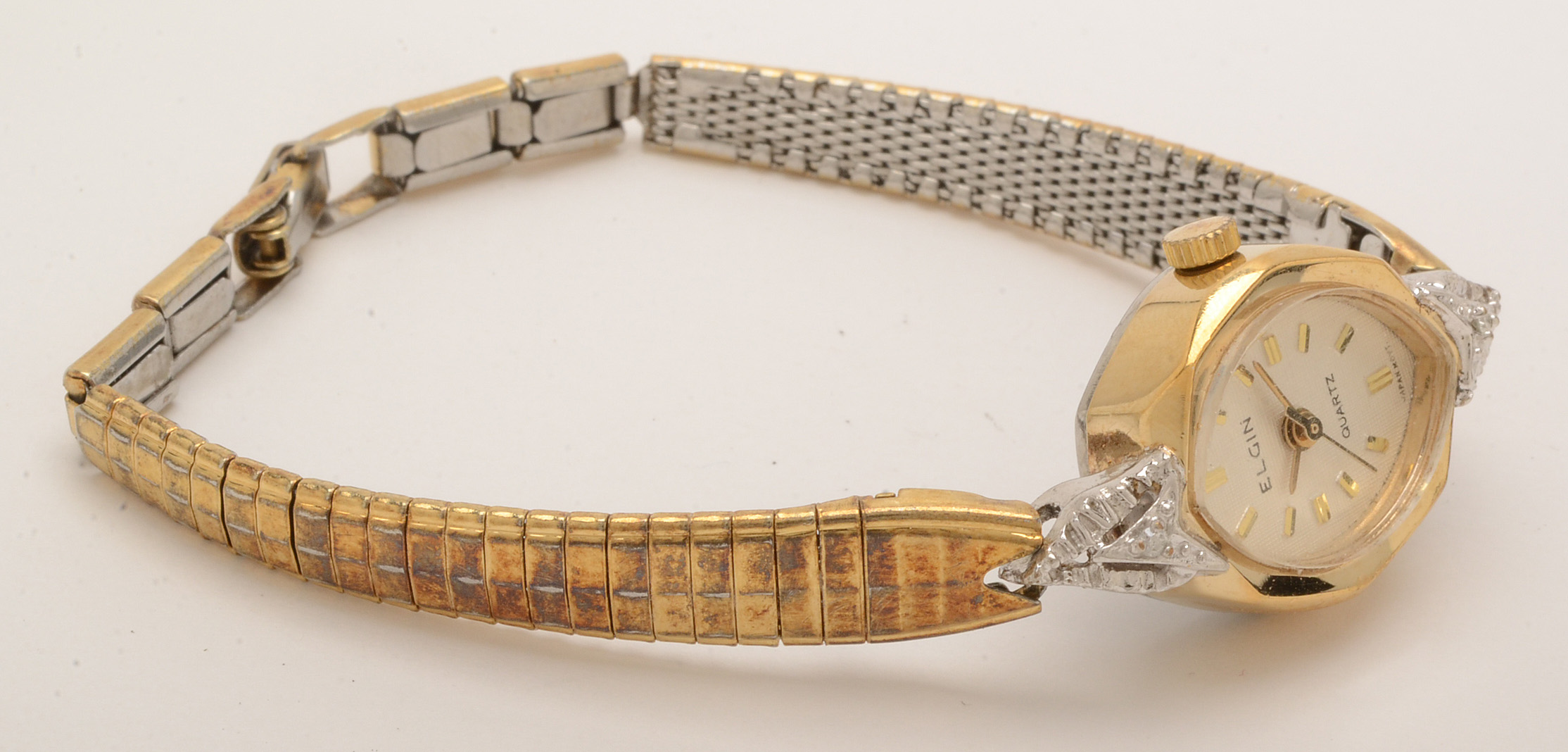 Elgin Quartz Watch with Diamond Accents