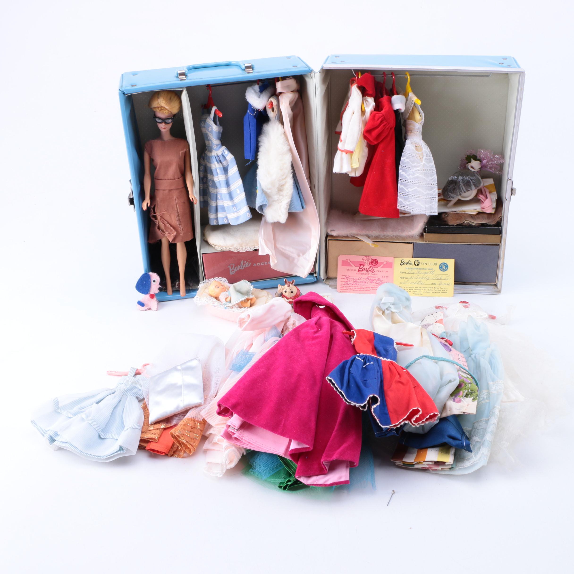 Vintage 1961 Barbie with Carrying Case and Accessories