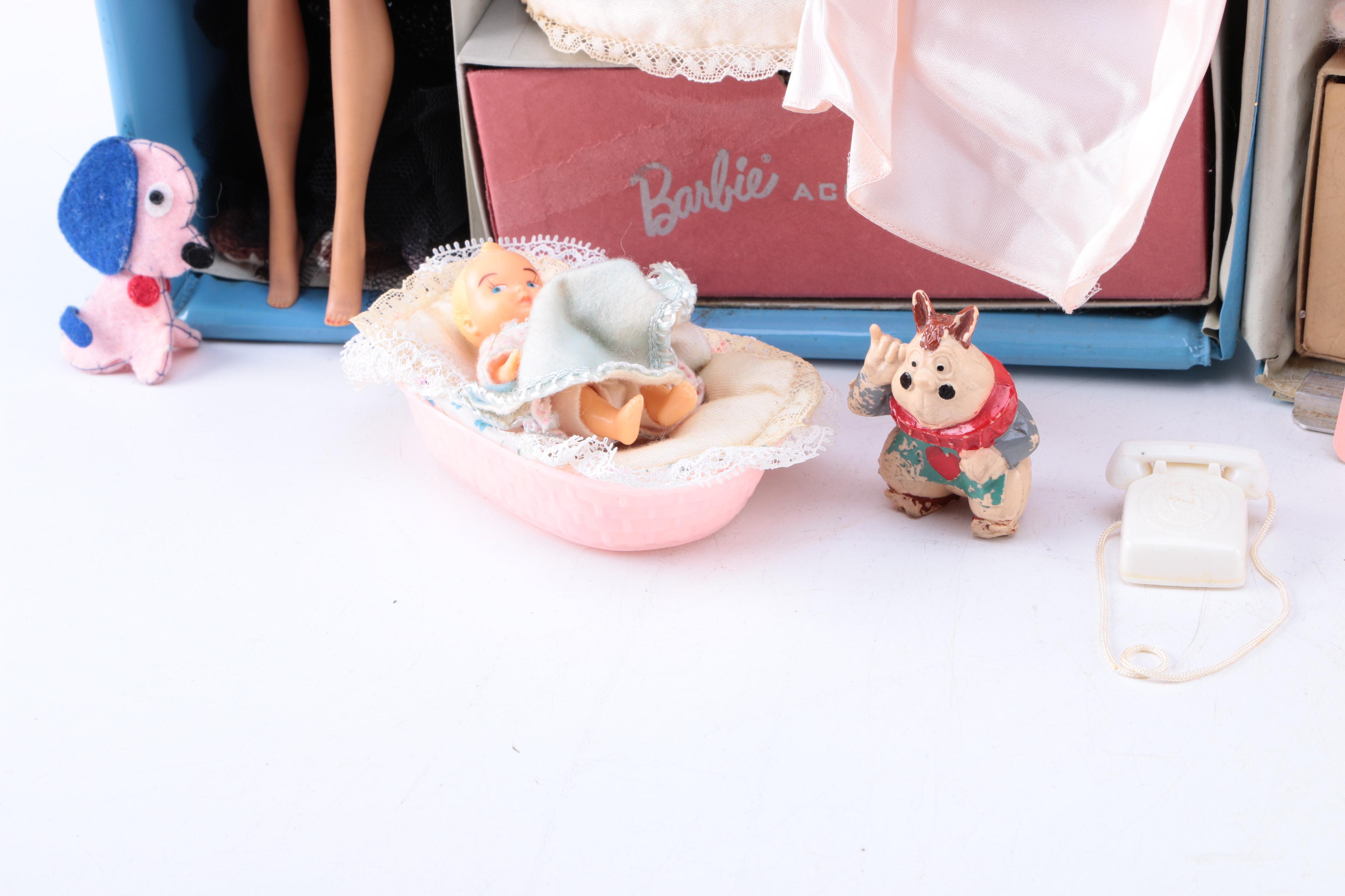 Vintage 1961 Barbie with Carrying Case and Accessories