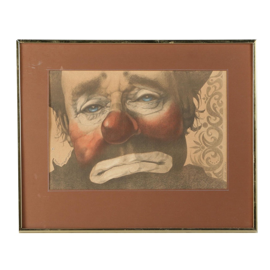 Robert Gentry Limited Edition Hand-Colored Reproduction Print "Emmett Kelly"