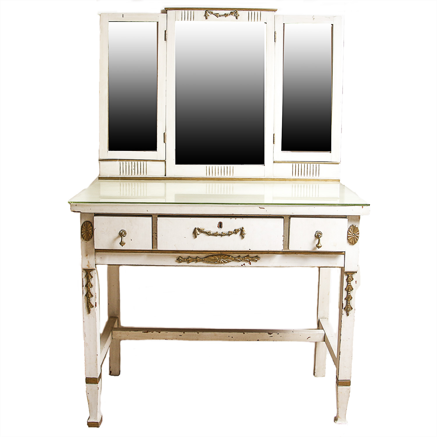 Neoclassical Style Vanity Table with Mirror