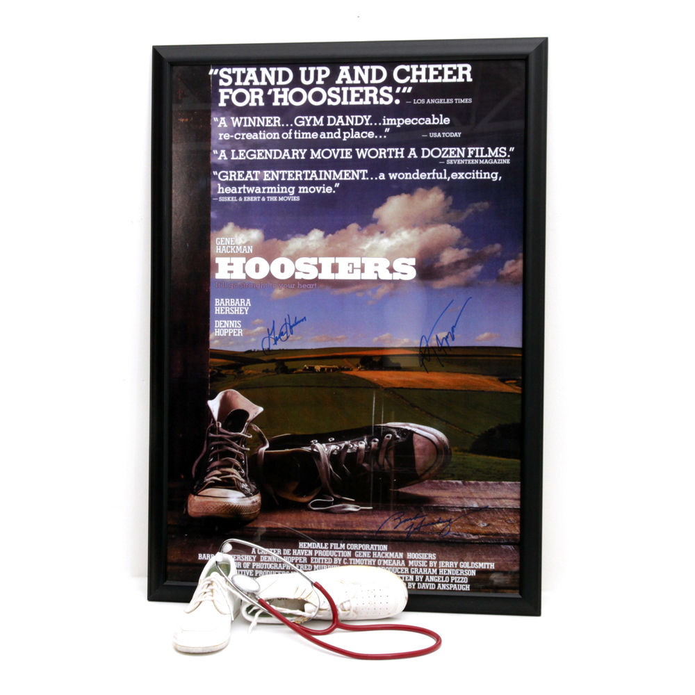Signed "Hoosiers" Cast Poster and Movie Memorabilia