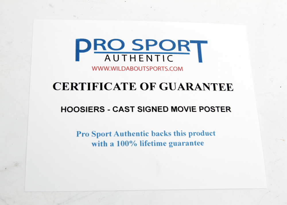 Signed "Hoosiers" Cast Poster and Movie Memorabilia