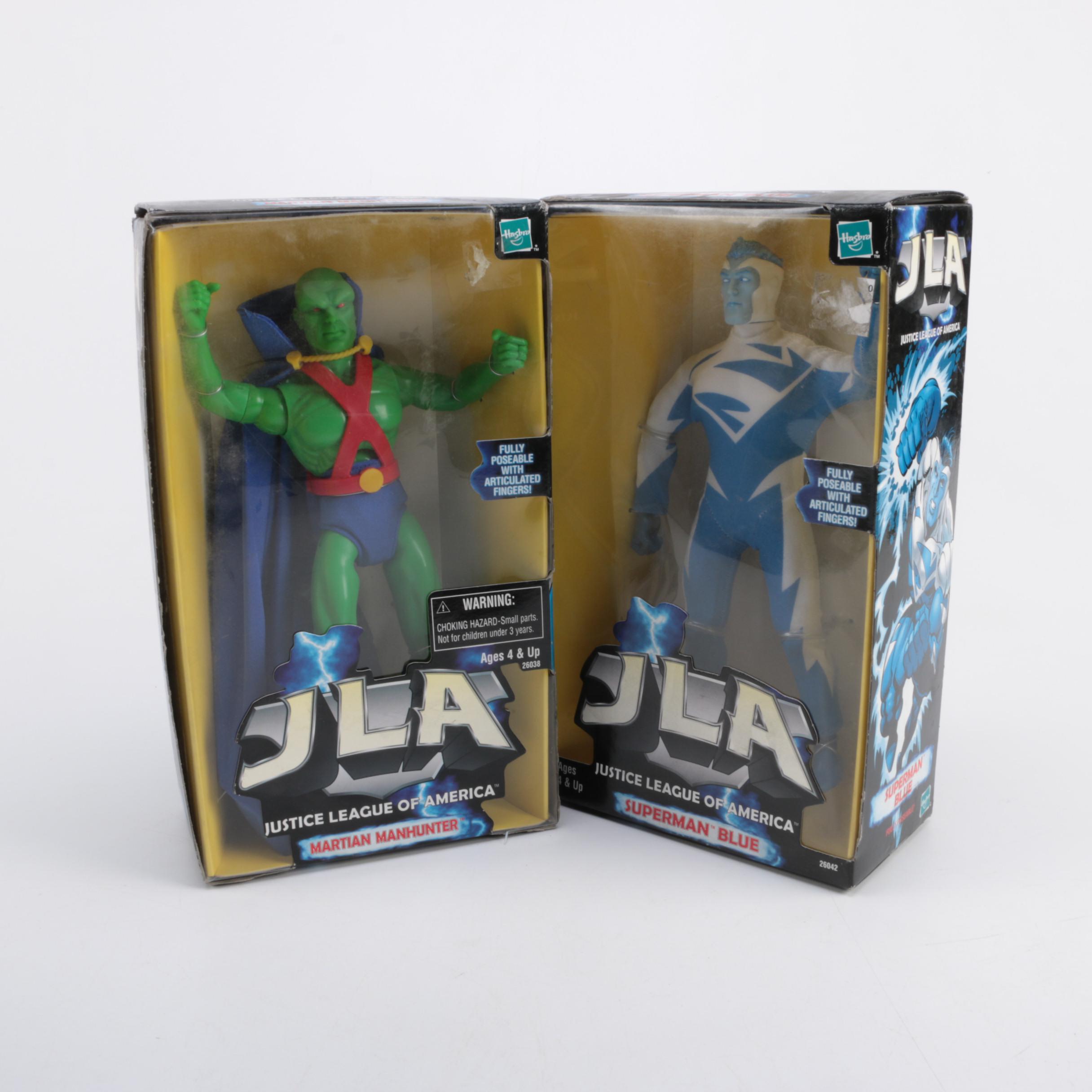 "JLA" Martian Manhunter and Superman Blue Action Figures