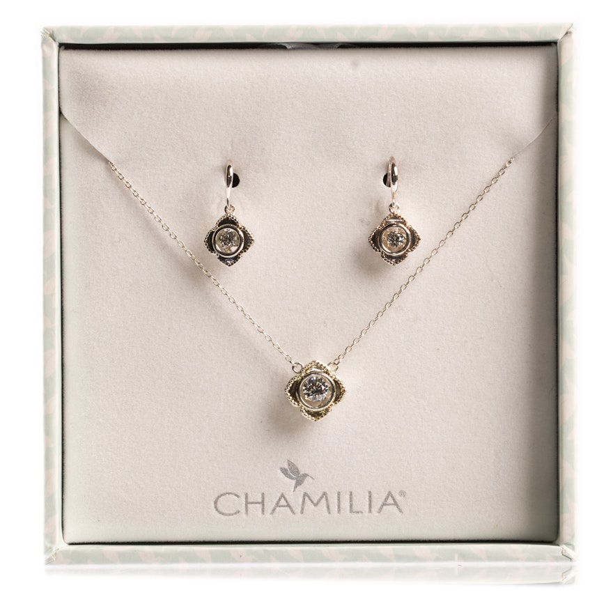 Sterling Silver Chamilia Earrings & Necklace Gift Set