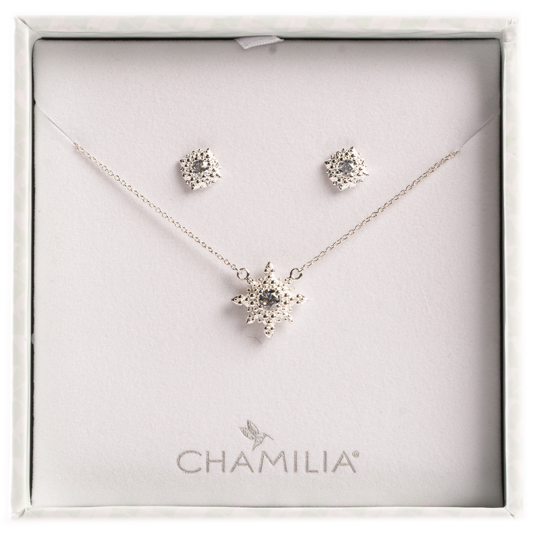 Sterling Silver Chamilia Earrings & Necklace Gift Set