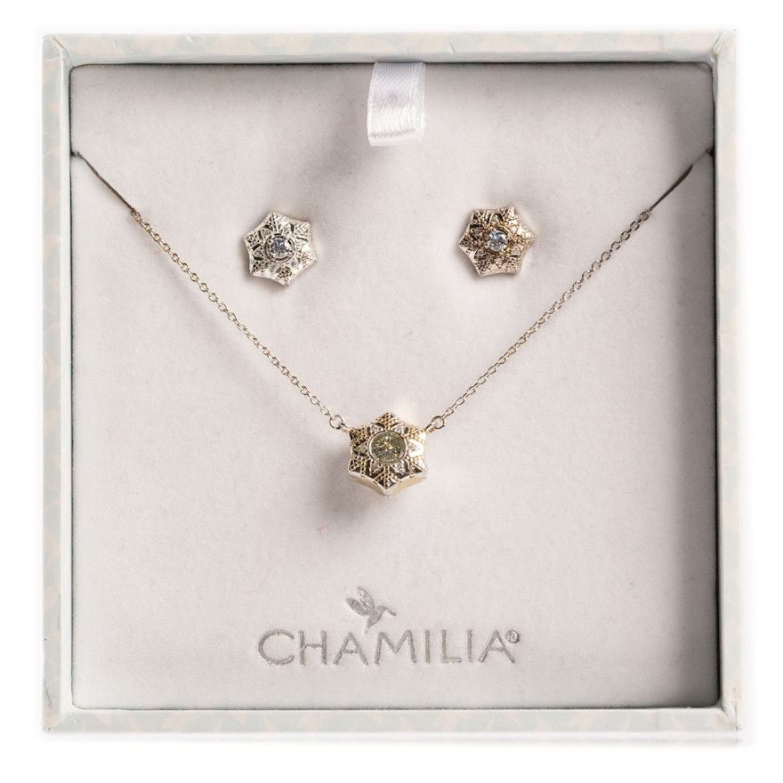 Sterling Silver Chamilia Earrings & Necklace Gift Set