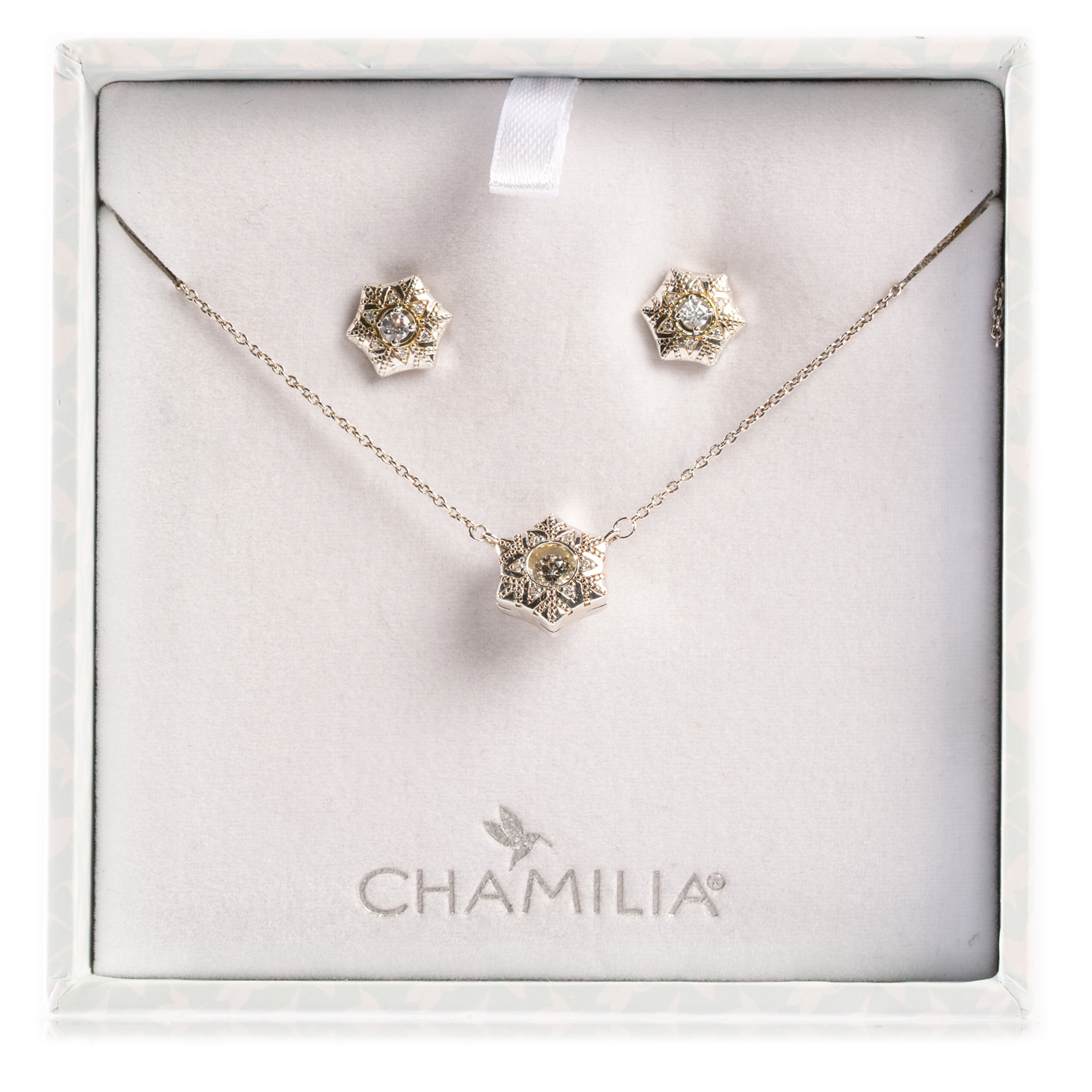 Sterling Silver Chamilia Earrings & Necklace Gift Set