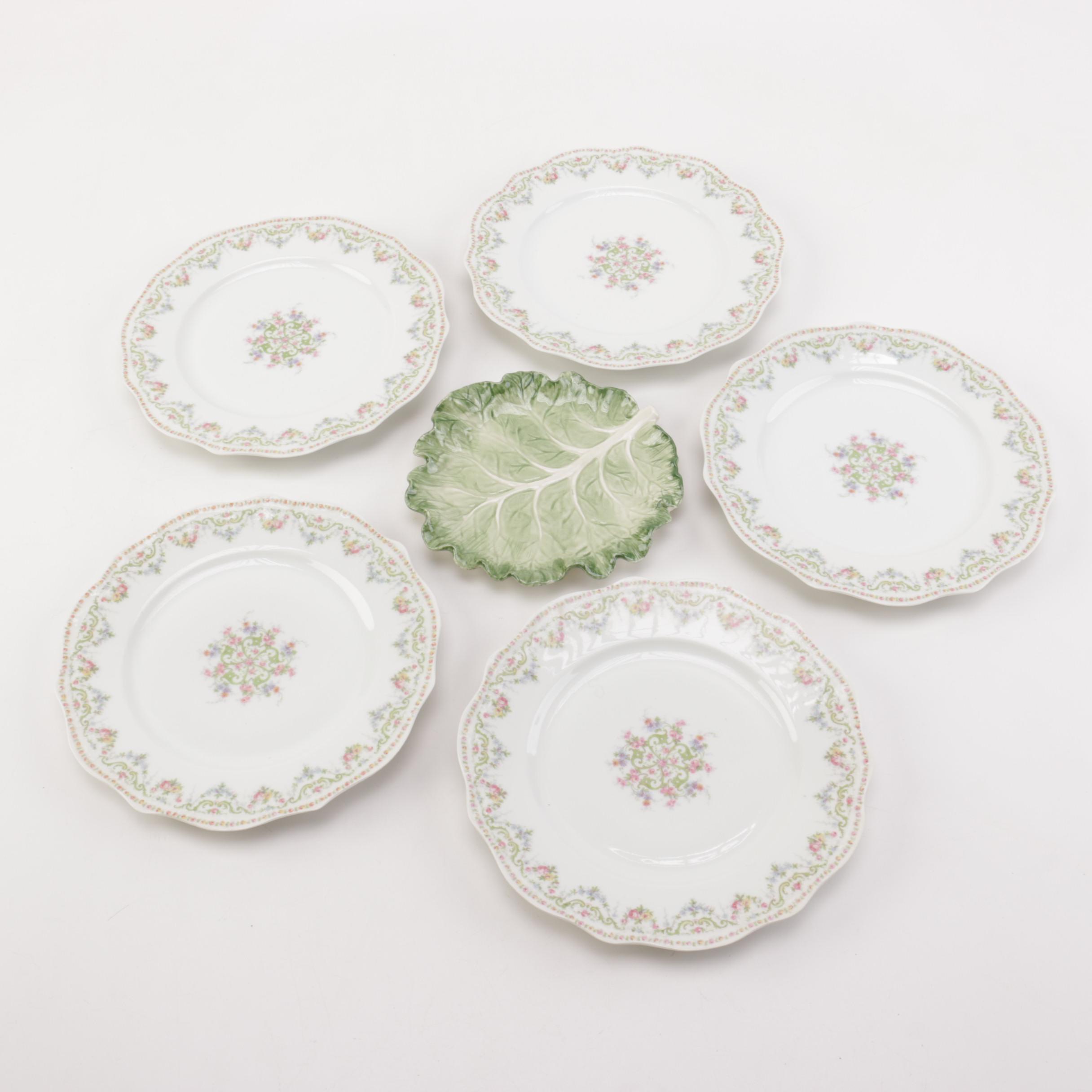 J. Pouyat Limoges and Fitz & Floyd Porcelain Plates