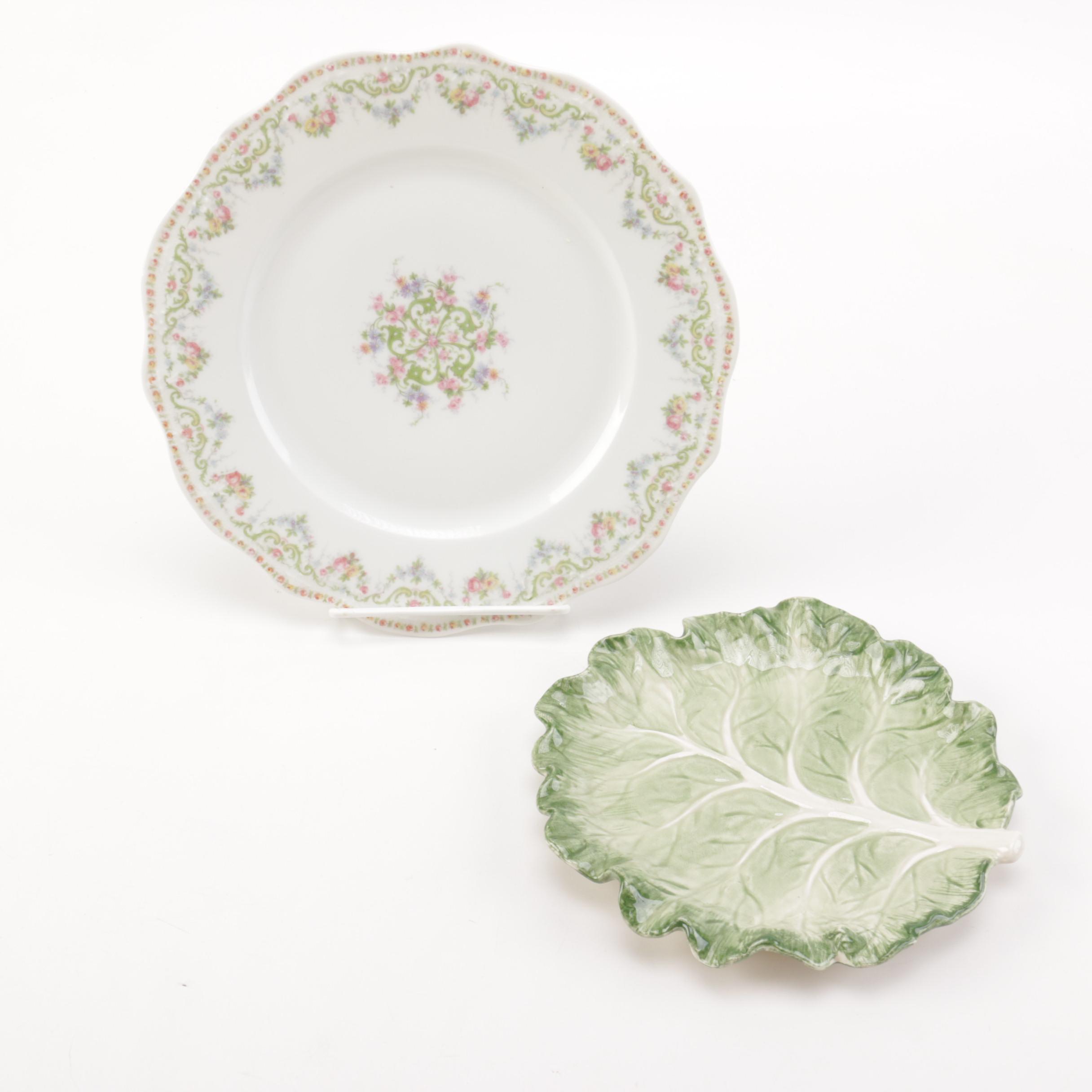 J. Pouyat Limoges and Fitz & Floyd Porcelain Plates