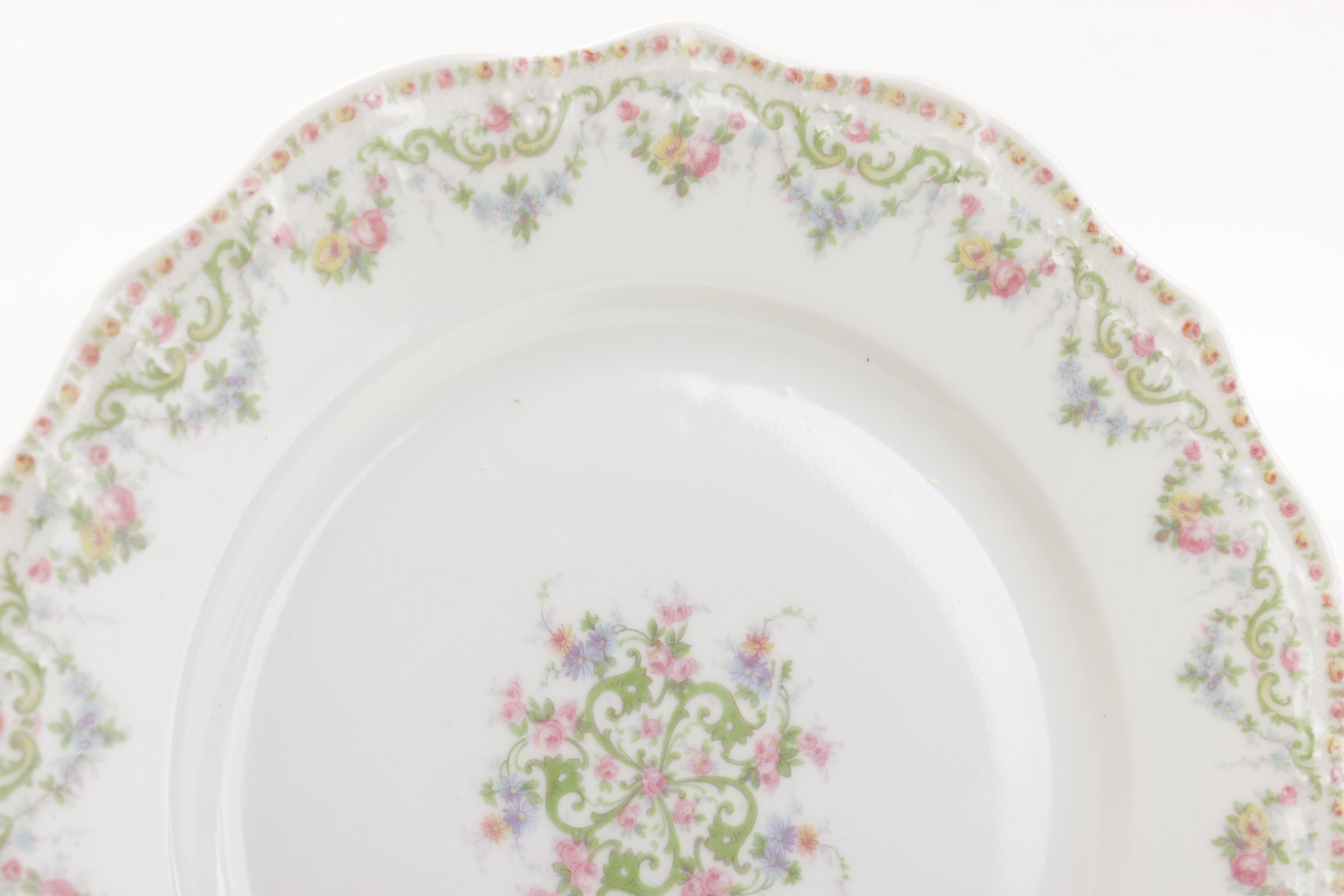 J. Pouyat Limoges and Fitz & Floyd Porcelain Plates