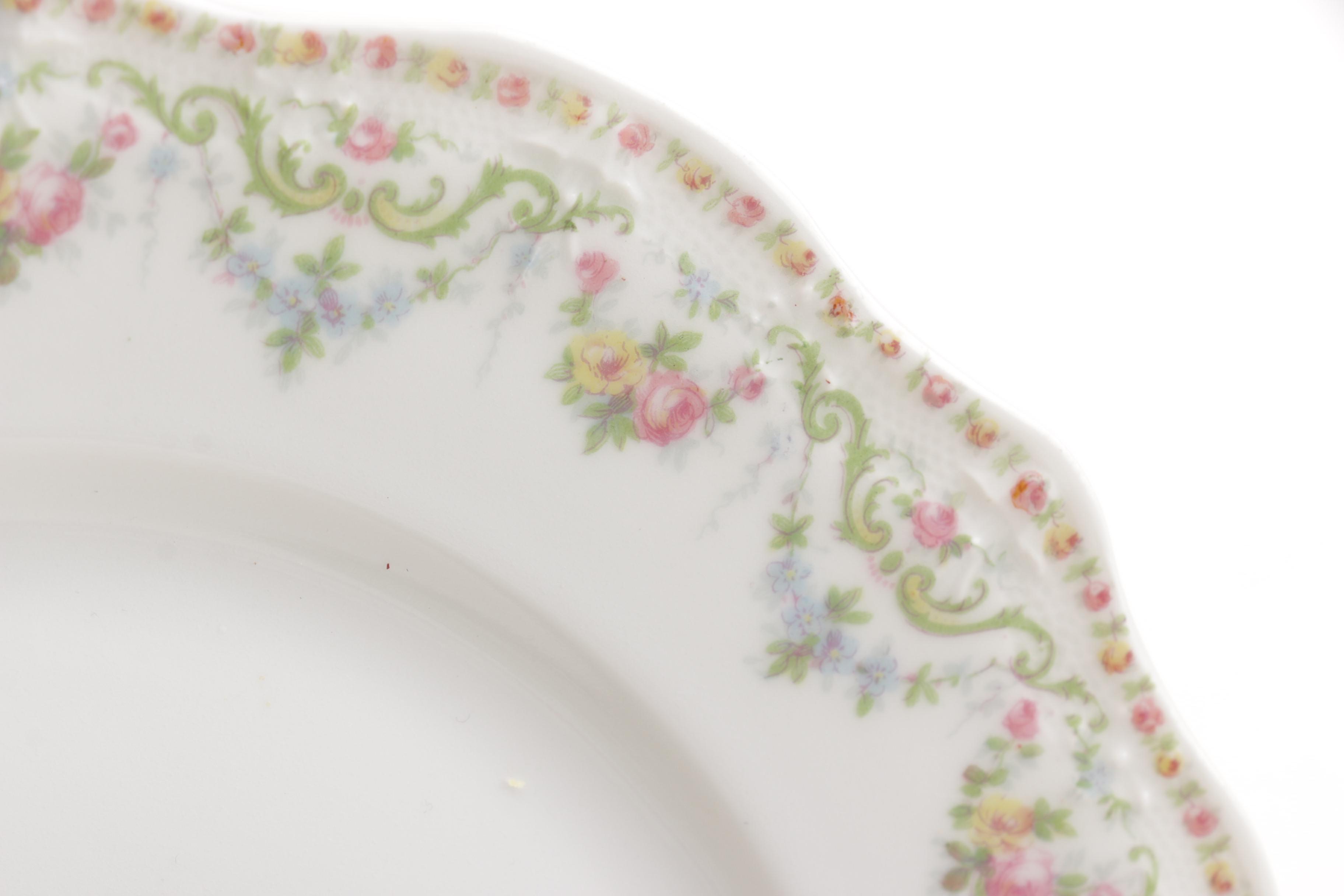 J. Pouyat Limoges and Fitz & Floyd Porcelain Plates