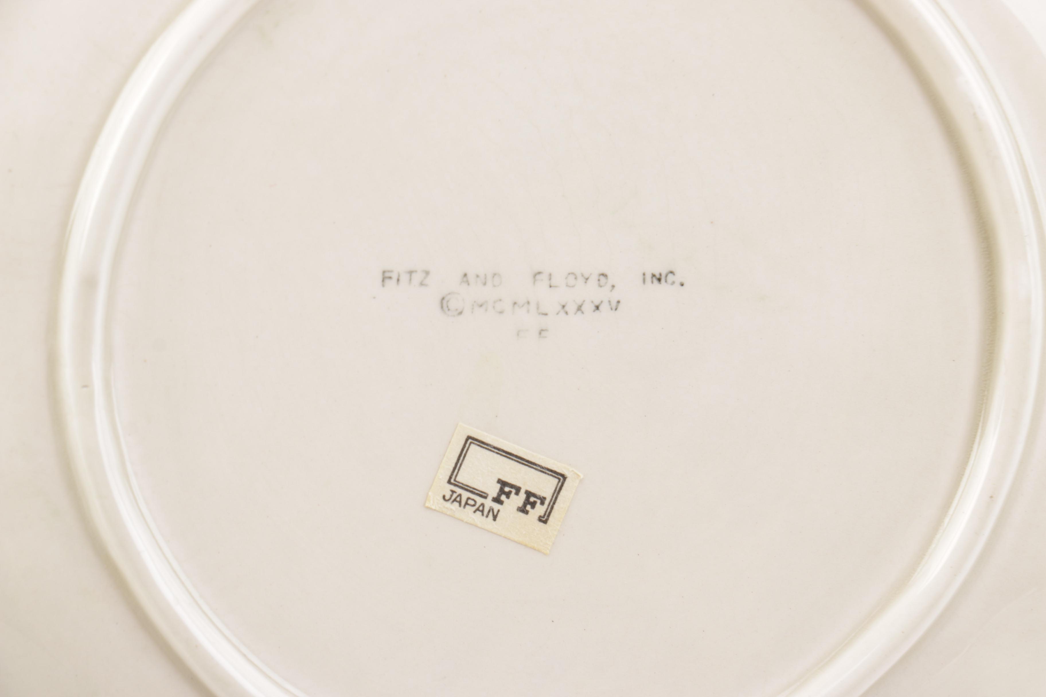 J. Pouyat Limoges and Fitz & Floyd Porcelain Plates